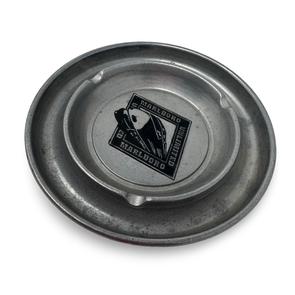 VTG‎ Marlboro Ash tray Collectible 5" Cigarette Stamped Pewter Silver Unlimited